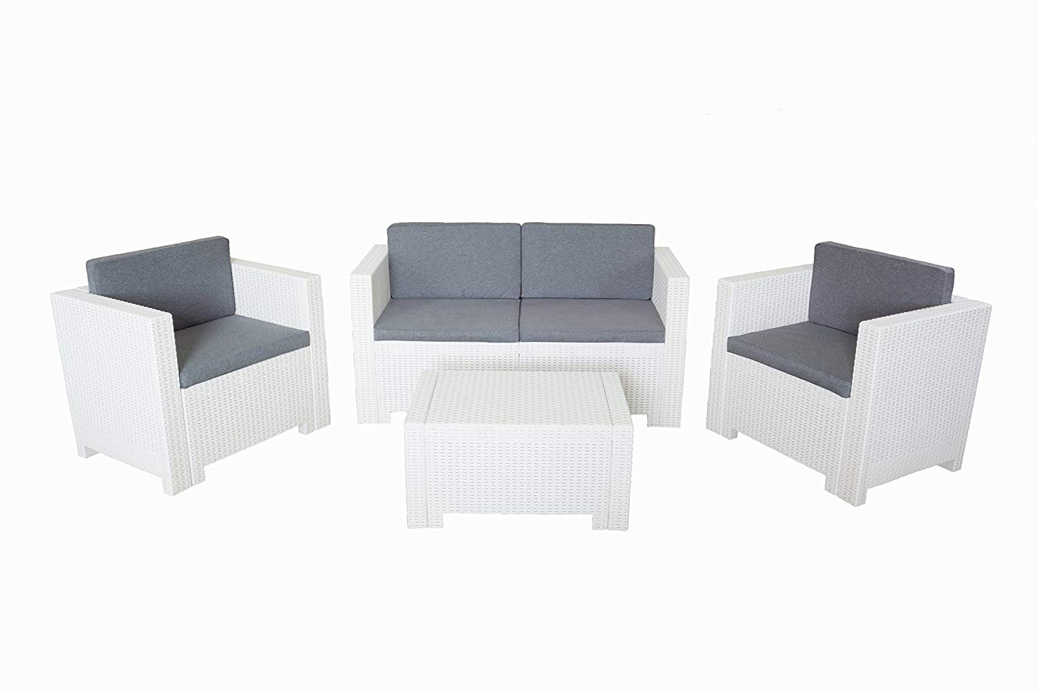 Bica 9017.4 Set Salottino in resina bianco mod. Colorado 4 Posti 119x64x57 cm Bica 9017.4 Set Salottino in resina bianco mod. Colorado 4 Posti 119x64x57 cm